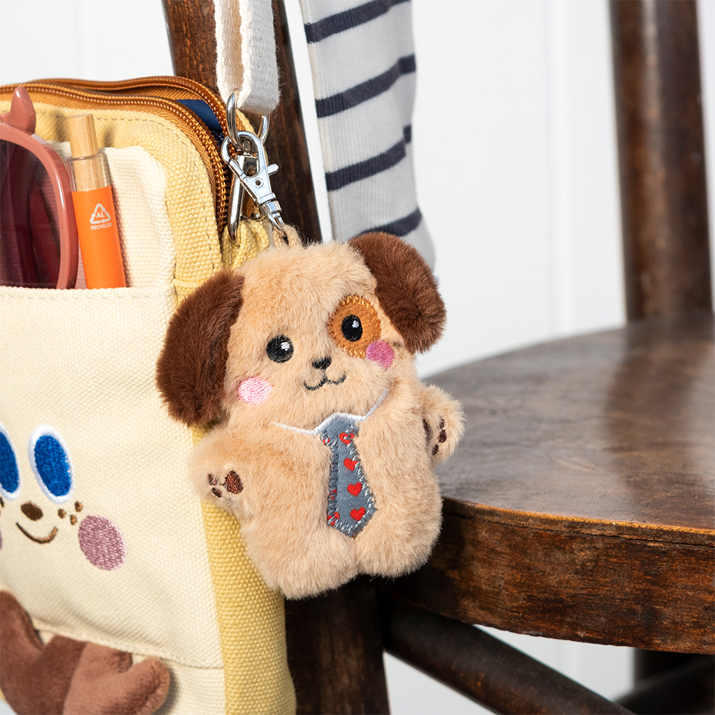 fluffy keyring bag charm - dog