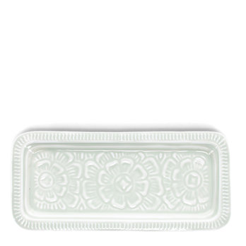 rectangular enamel trinket tray - light grey