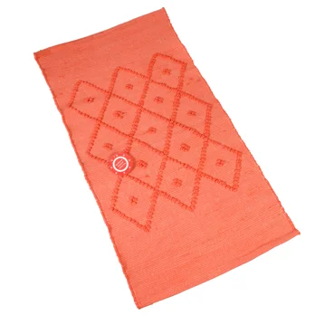 handwoven recycled cotton rug (90 x 50 cm) - coral handwoven recycled cotton rug (90 x 50 cm) - coral
