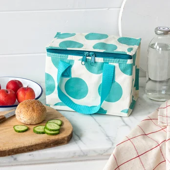 insulated lunch bag - turquoise on white spotlight insulated lunch bag - turquoise on white spotlight