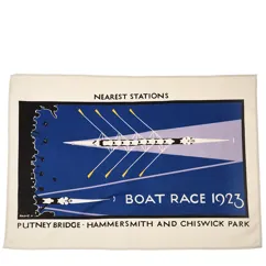cotton tea towel - tfl vintage poster "boat race" cotton tea towel - tfl vintage poster "boat race"