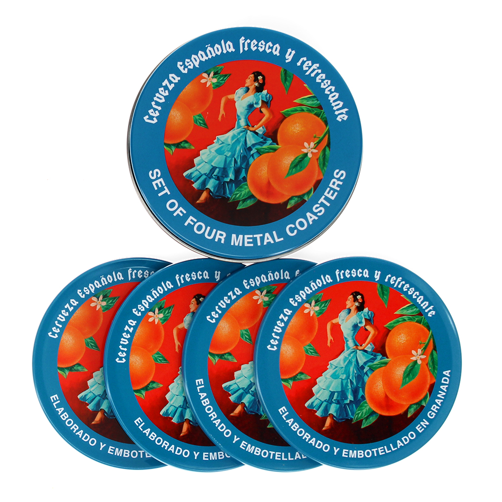 metal coasters (set of 4) - cerveza española