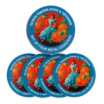 metal coasters (set of 4) - cerveza española metal coasters (set of 4) - cerveza española