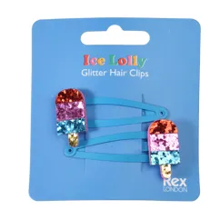 glitter hair clips (set of 2) - ice lolly