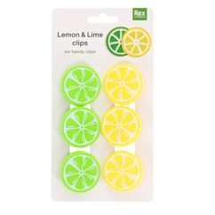 bag clips (set of 6) - lemon and lime