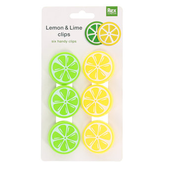 bag clips (set of 6) - lemon and lime