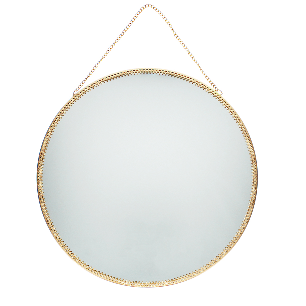 circular hanging mirror (29cm) - gold tone