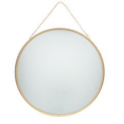 circular hanging mirror (29cm) - gold tone
