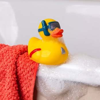jouet de bain - canard avec tuba (jaune)