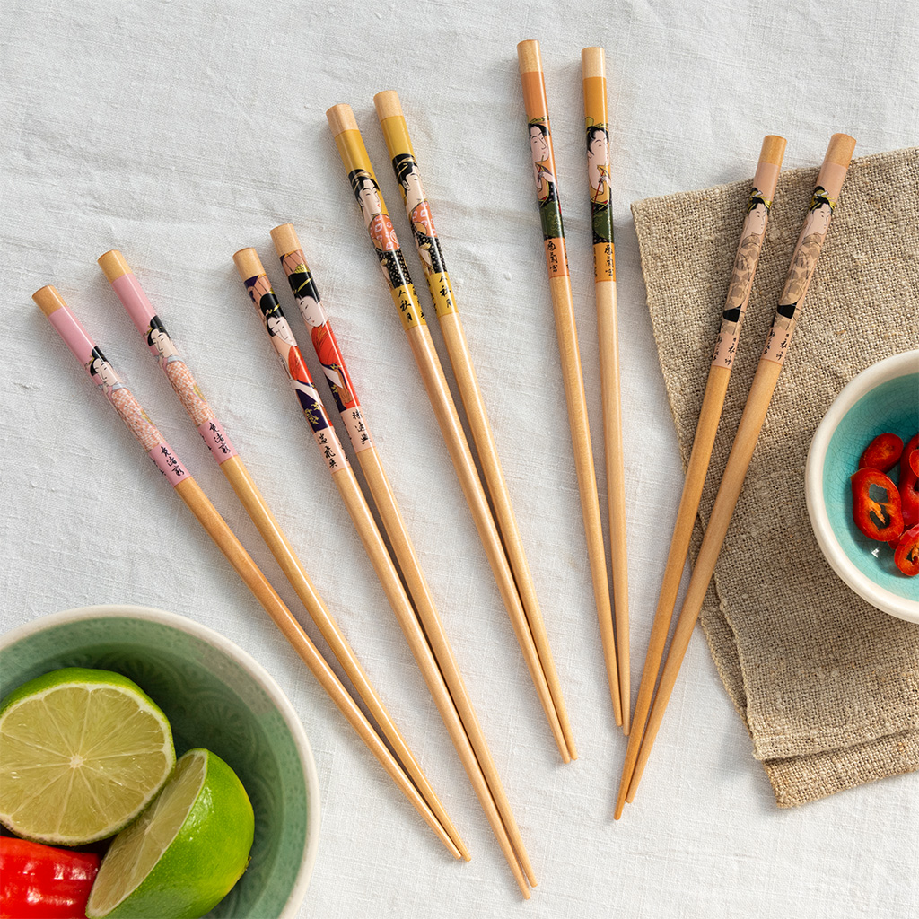 wooden chopsticks (pack of 5 pairs) - geisha