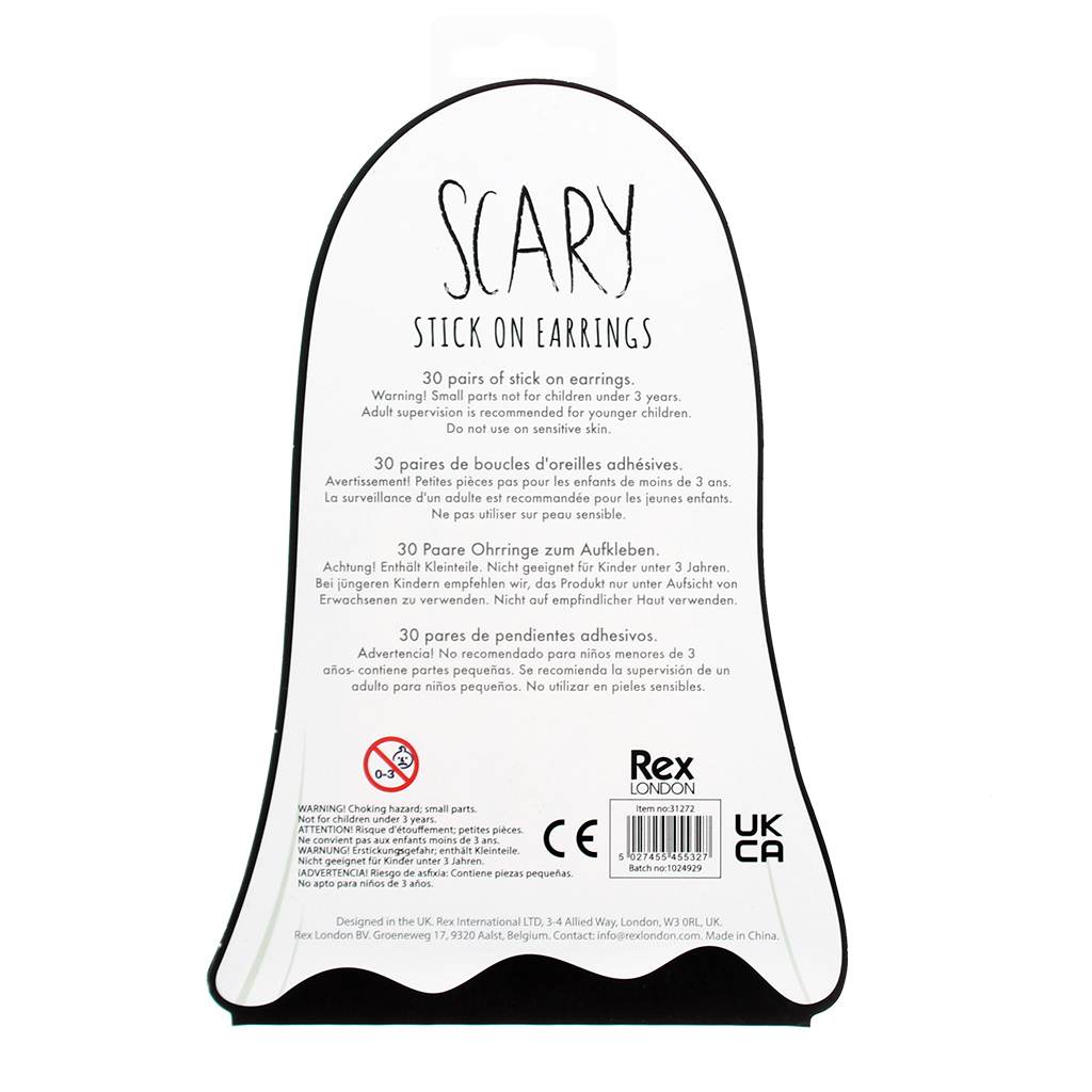 boucles d'oreilles autocollantes (30 paires) - effrayant