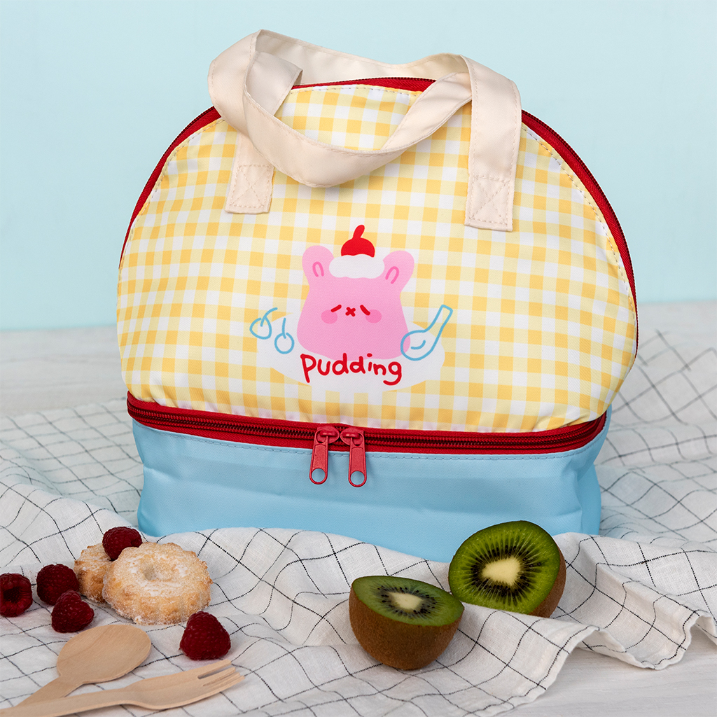 insulated lunch bag - yellow check