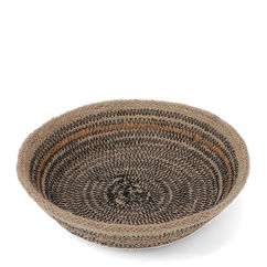 conical jute decorative bowl - cotton stitching