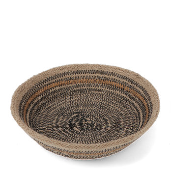 conical jute decorative bowl - cotton stitching