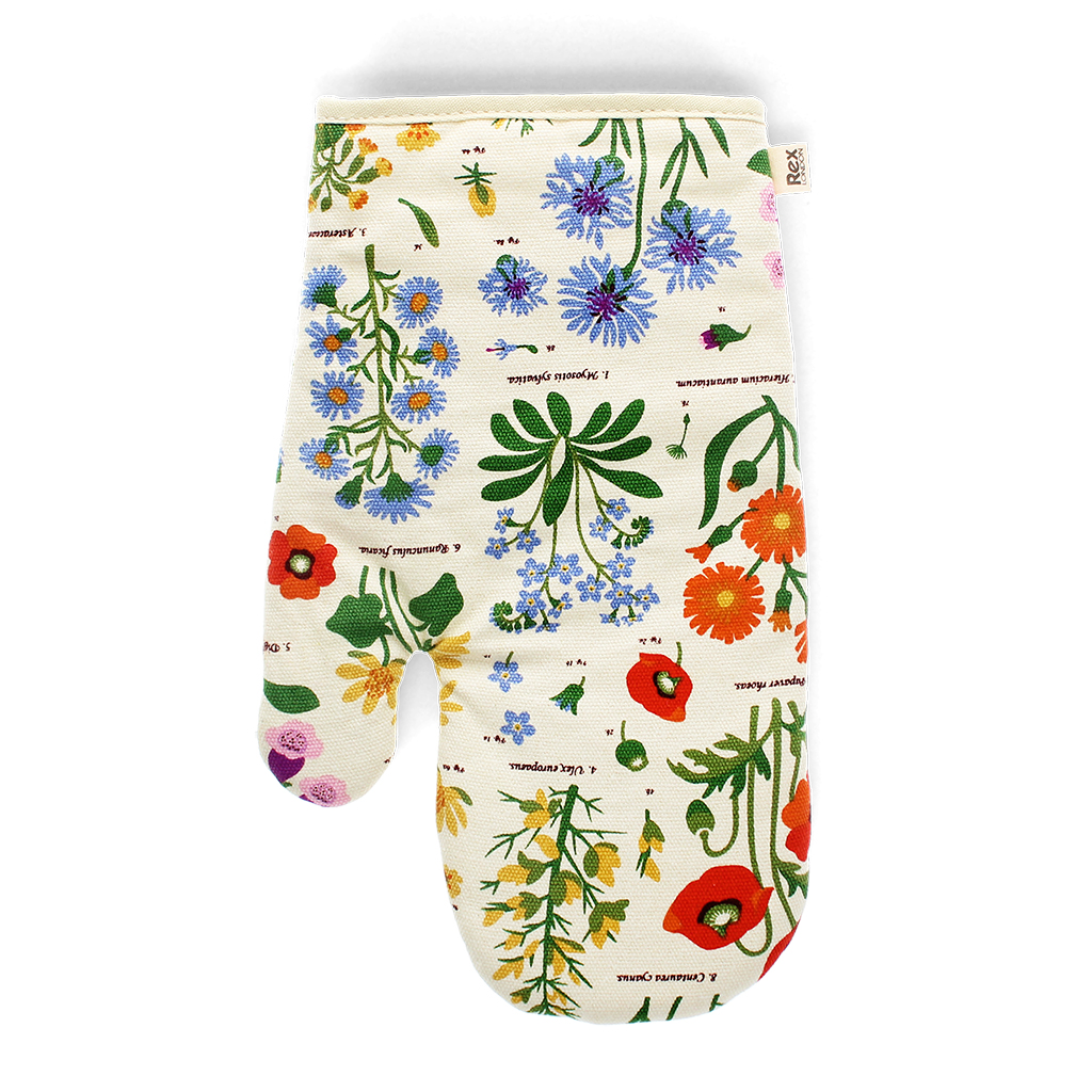 single oven mitt - wild flowers