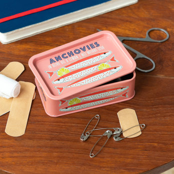 boîte de conservation miniature avec couvercle - anchovies