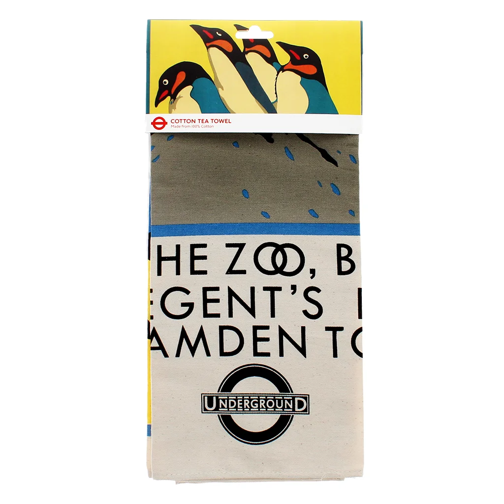cotton tea towel - tfl vintage poster "for the zoo..."