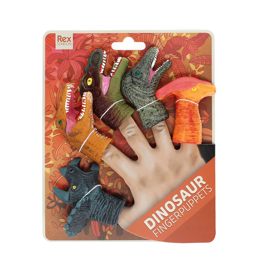 animal finger puppets (set of 5) - dinosaur