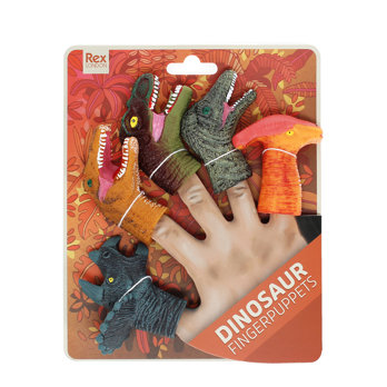 marionnettes à doigt animaux (lot de 5) - dinosaure