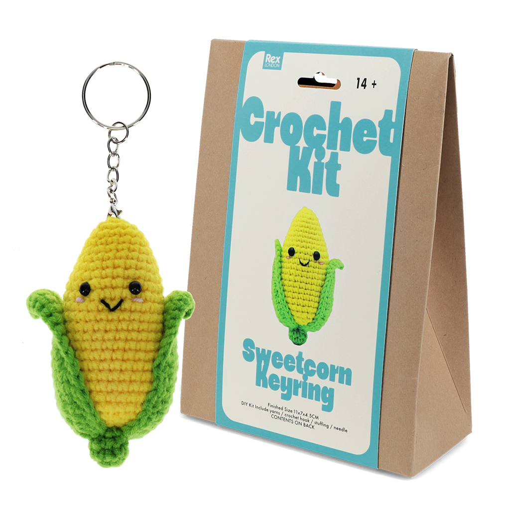 crochet keyring kit - sweetcorn