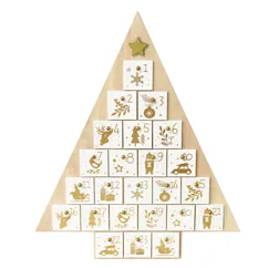 calendario de adviento de madera - árbol de navidad