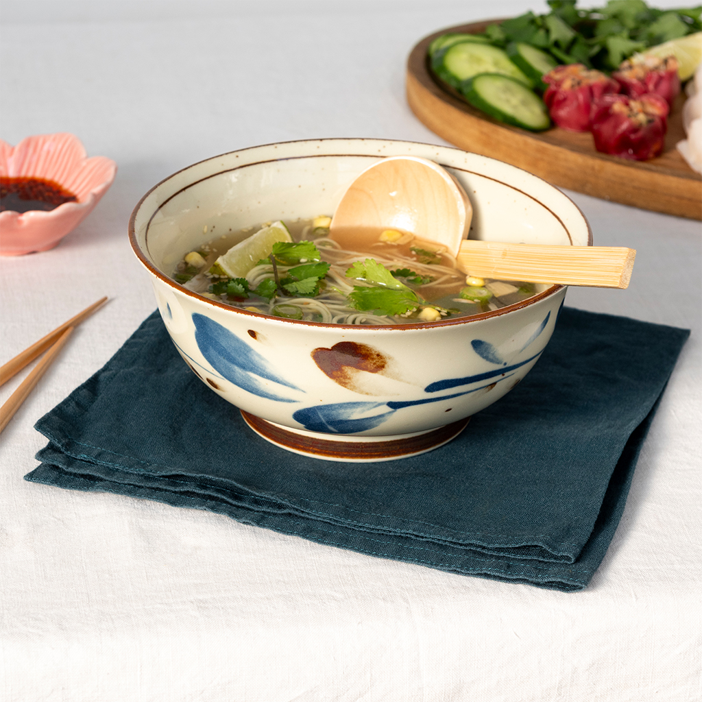 japanese porcelain ramen bowl 18cm - breeze