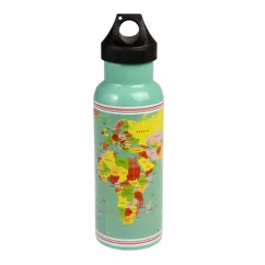stainless steel bottle 500ml - world map stainless steel bottle 500ml - world map