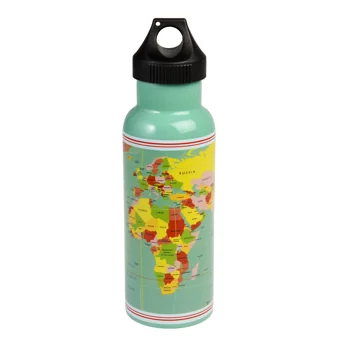 stainless steel bottle 500ml - world map stainless steel bottle 500ml - world map