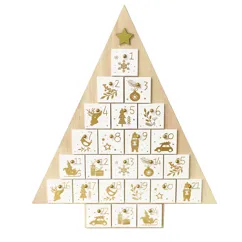 wooden advent calendar - christmas tree wooden advent calendar - christmas tree