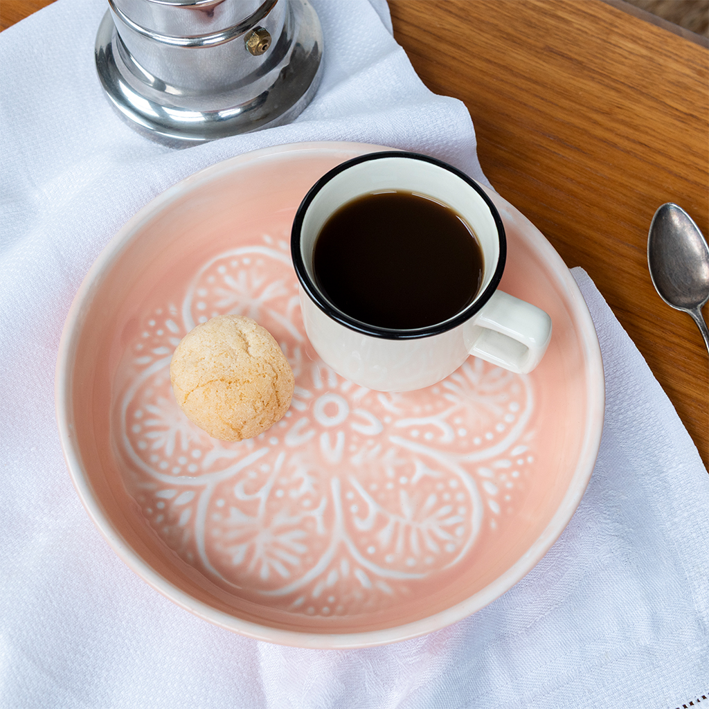 enamel trinket dish (17.5cm) - soft pink