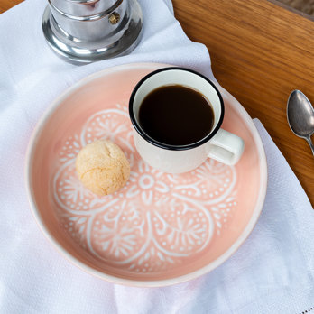 enamel trinket dish (17.5cm) - soft pink