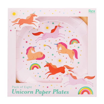 paper plates (pack of 8) - unicorn