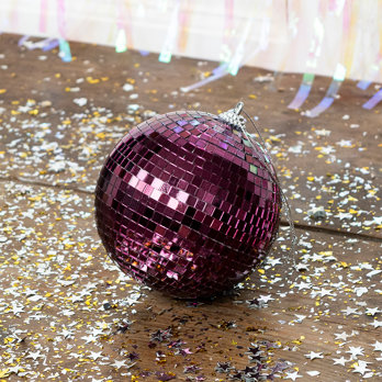 hanging disco ball (10cm) - plum
