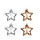 star hair clips (set of 4) - gold and silver glitter